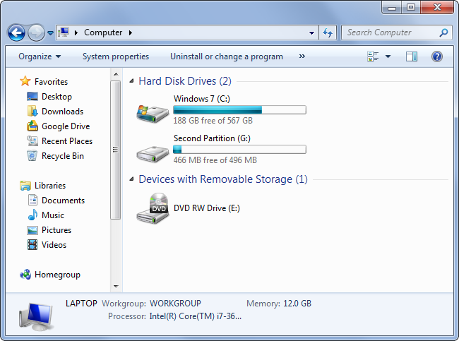 two-partitions-in-windows-explorer
