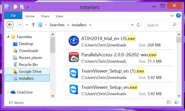 access-saved-search-on-windows-8.1