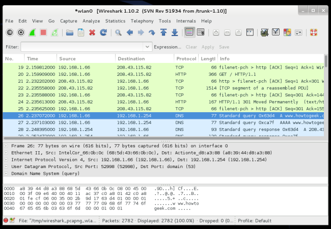 Wireshark can be used for packet inspecting.
