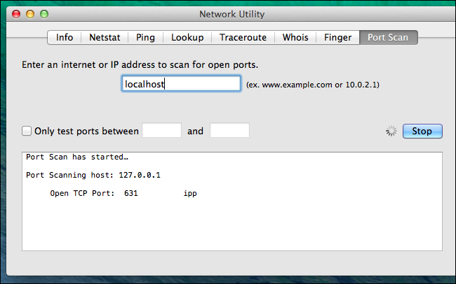 mac-network-utility-port-scan