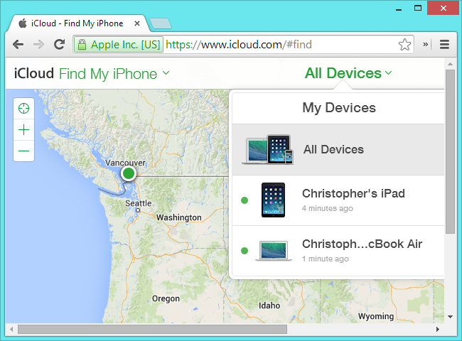 find my iphone ipad and mac devices on icloud website
