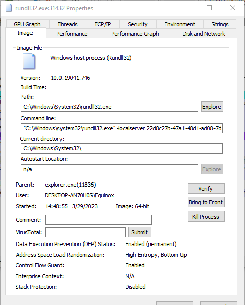 The &quot;Properties&quot; window on the &quot;Image&quot; tab.