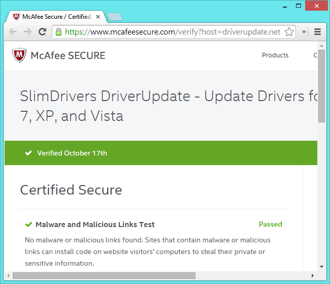 mcafee-driverupdate-useless-certification