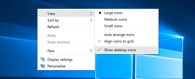 Uncheck &quot;Show Desktop Icons&quot; under View.