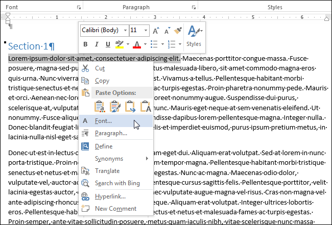 How to Quickly Format Text Using the Context Menu in Word