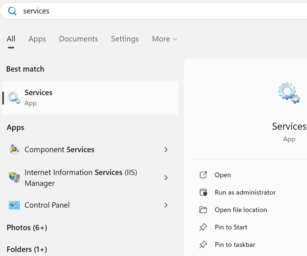 Launch the &quot;Services&quot; utility from the Start Menu.