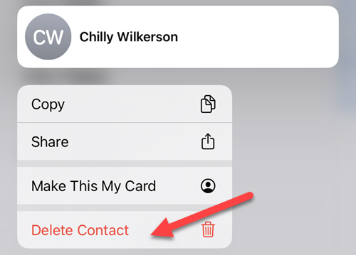 Select "Delete Contact."