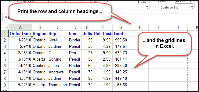 Printing Excel Sheets Made Easy - How to Show Gridlines with Row/Column Labels