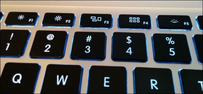 Function keys at the top of a Mac keyboard