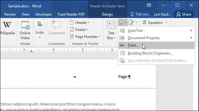 How to Insert Page X of Y into a Header or Footer in Word