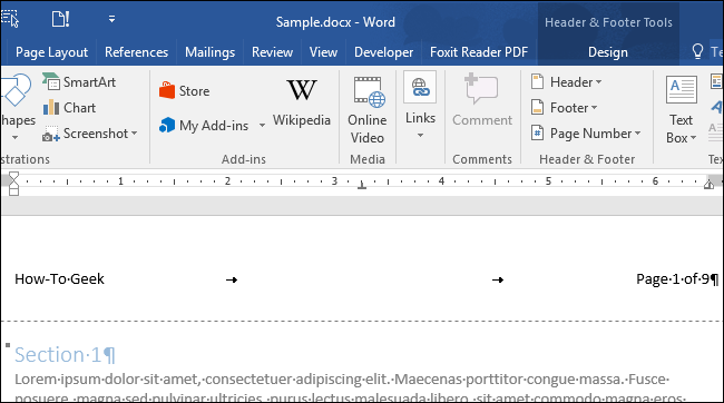 How to Insert Page X of Y into a Header or Footer in Word