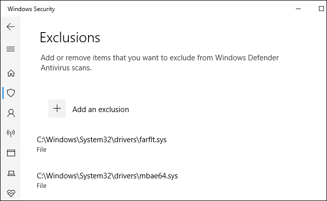 Adding exclusing for Malwarebytes to Windows Defender