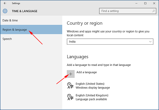Click &quot;Region &amp; Language,&quot; then click the Plus button next to &quot;Add a Language.&quot;