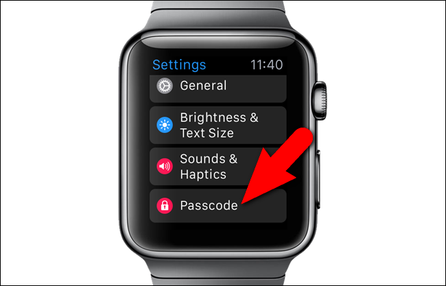 Apple watch passcode online settings