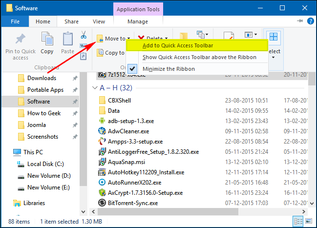 How to Customize File Explorer's Quick Access Toolbar in Windows 10
