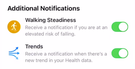 Health notifications.