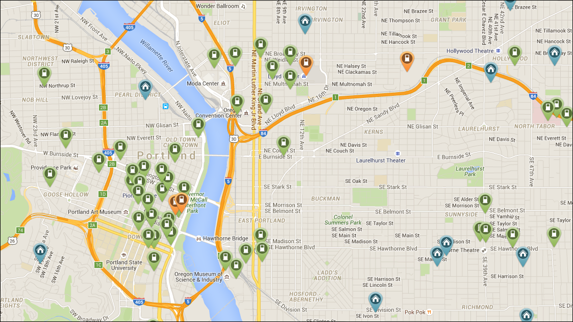 Eco-happy Portland only has four fast-charging station out of dozens