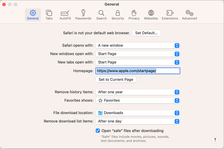 Open Safari preferences, select the &quot;General&quot; tab, then set the time for &quot;Remove History Items.&quot; 