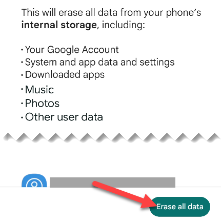 Select "Erase All Data."