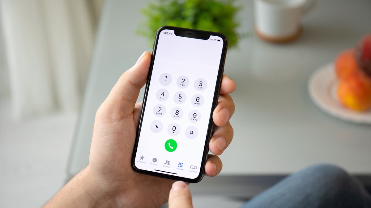 phone dialer app open on an iphone
