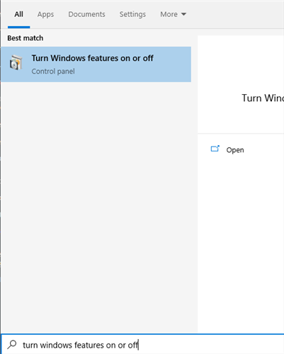 Search &quot;Turn Windows Features On and Off&quot; in the Start Menu. 