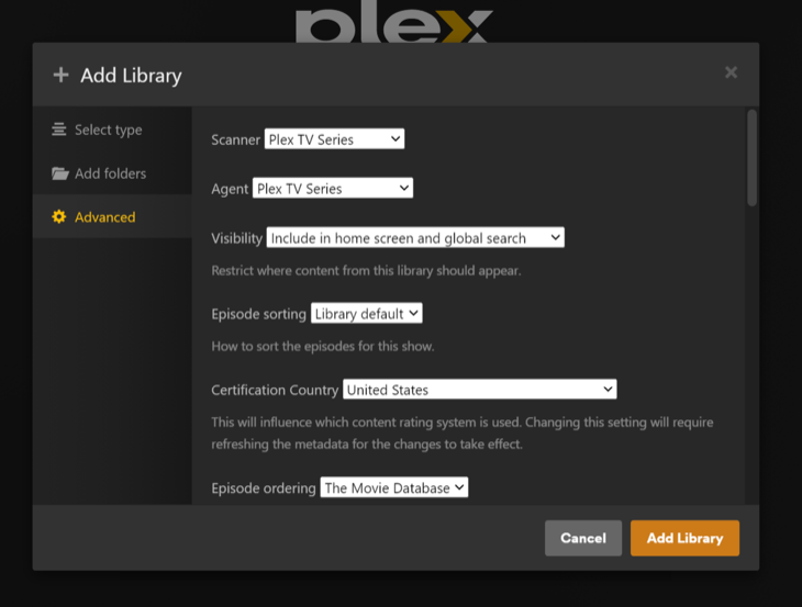 Customize your library setup with advanced settings
