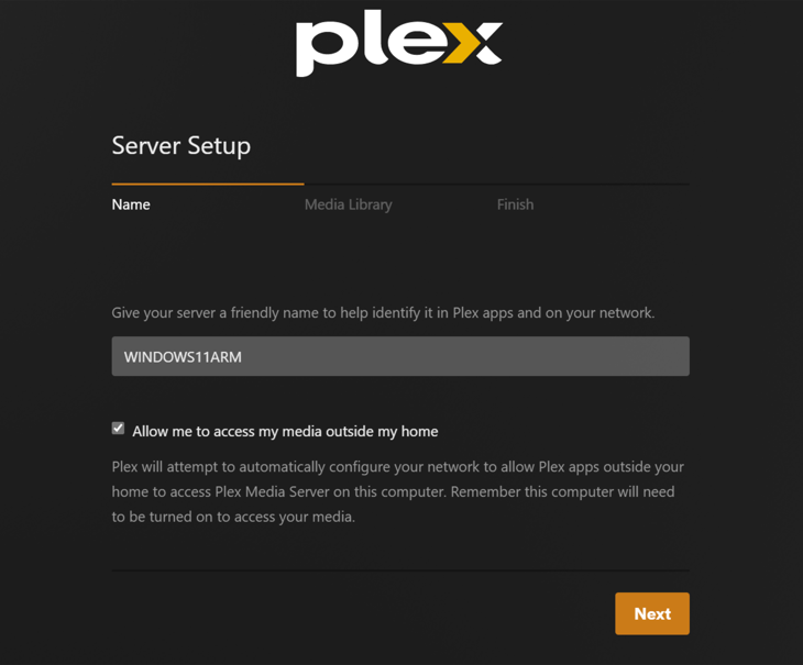 Name your Plex server