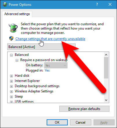Select &quot;Change Settings That Are Currently Available.&quot;