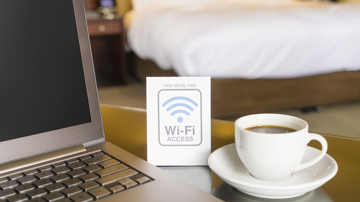 Wi-Fi sign in a hotel room