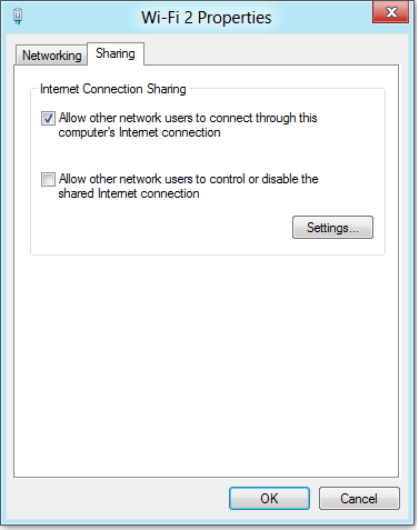 Click the box next to &quot;Allow Other Network Users to Connect Through This Computer's Internet Connection.&quot; 
