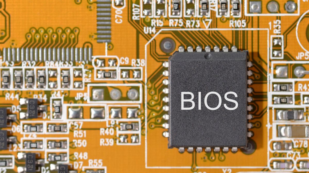 BIOS chip on a computer motherboard