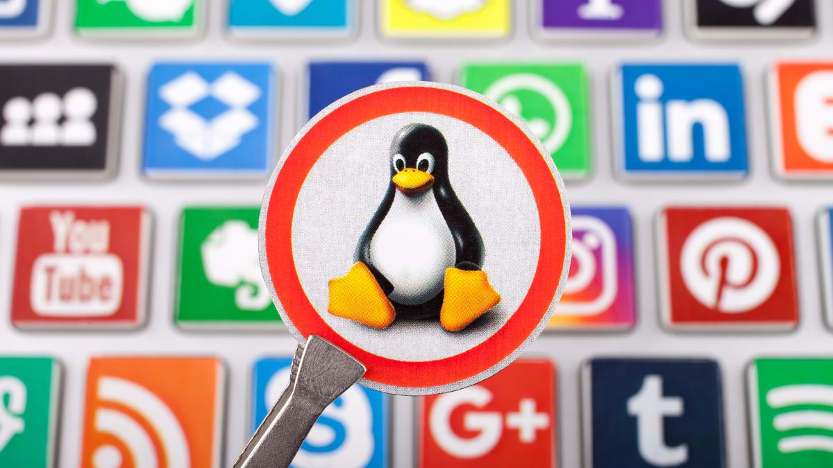 Linux logo alongside other technology company logos