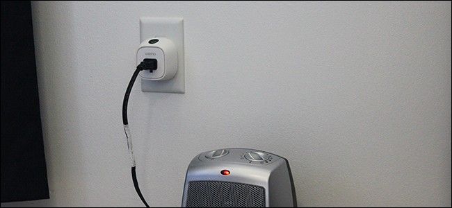 space heater plugged into smart plug
