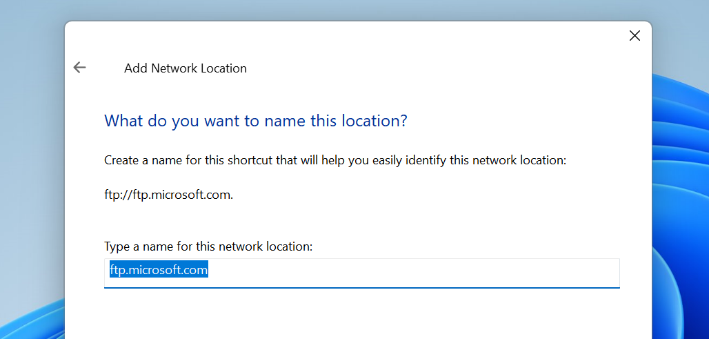 network connection wizard name
