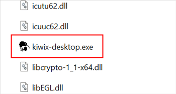 Double-click "Kiwix-desktop.exe."
