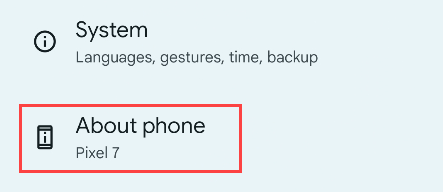 Select "About Phone."