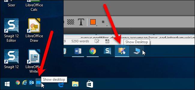 Adding a Show Desktop icon to Windows 10