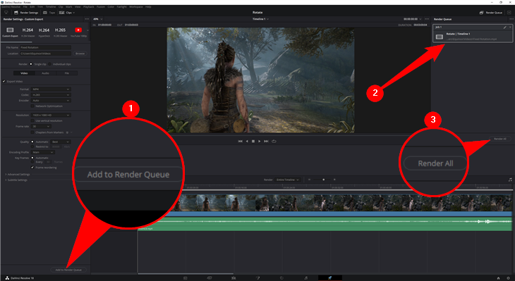 Click &quot;Add To Render Queue,&quot; then click &quot;Render All.&quot;