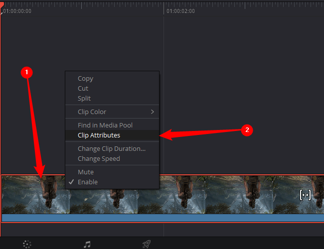 Right-click the clip strip, then click &quot;Clip Attributes.&quot;