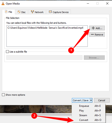 Add the file you just rotated, then click &quot;Convert&quot; in the bottom right-hand corner.