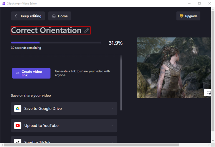 Name the file however you&rsquo;d like, then wait for it to finish exporting.
