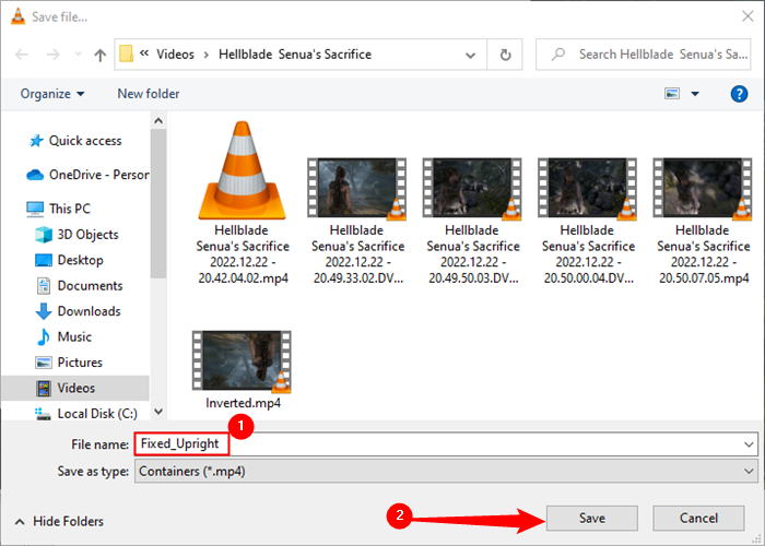 Browse to where you&rsquo;d like to save the file and enter a name.