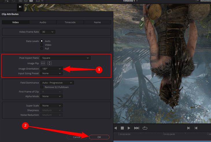 Select your image rotation, then click &quot;OK.&quot;