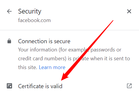 Click "Certificate is valid."