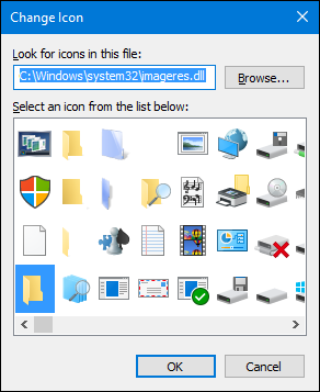choose icon or click browse