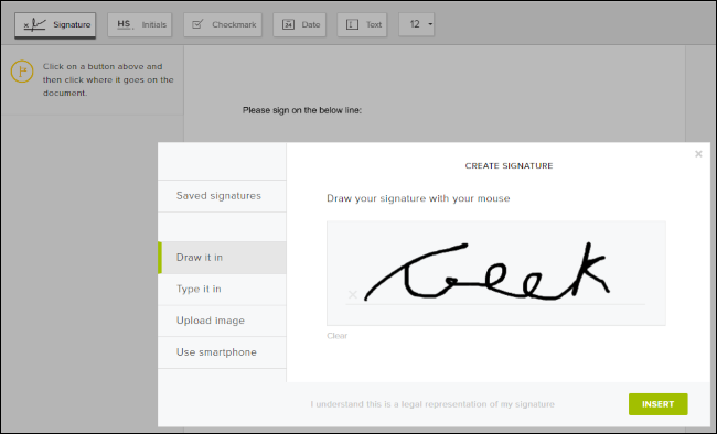 Create your signature inside Hello Sign