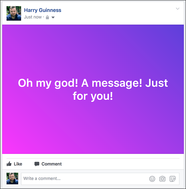 How to Create Facebook Statuses with Colorful Backgrounds or Large Stickers