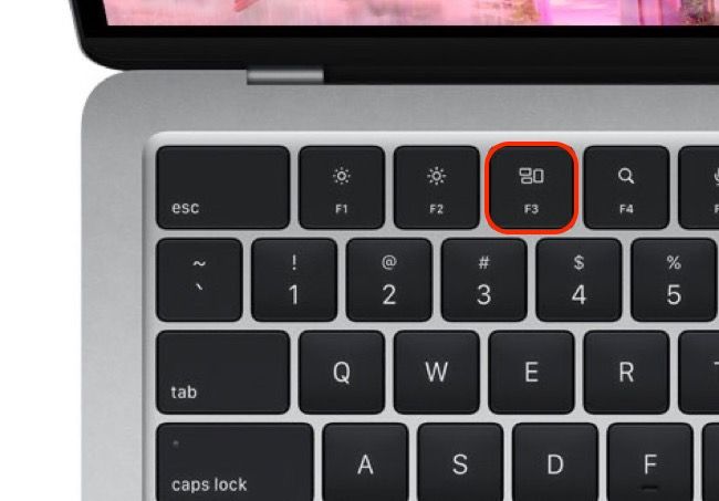 F3 Mission Control key on MacBook Air 2023