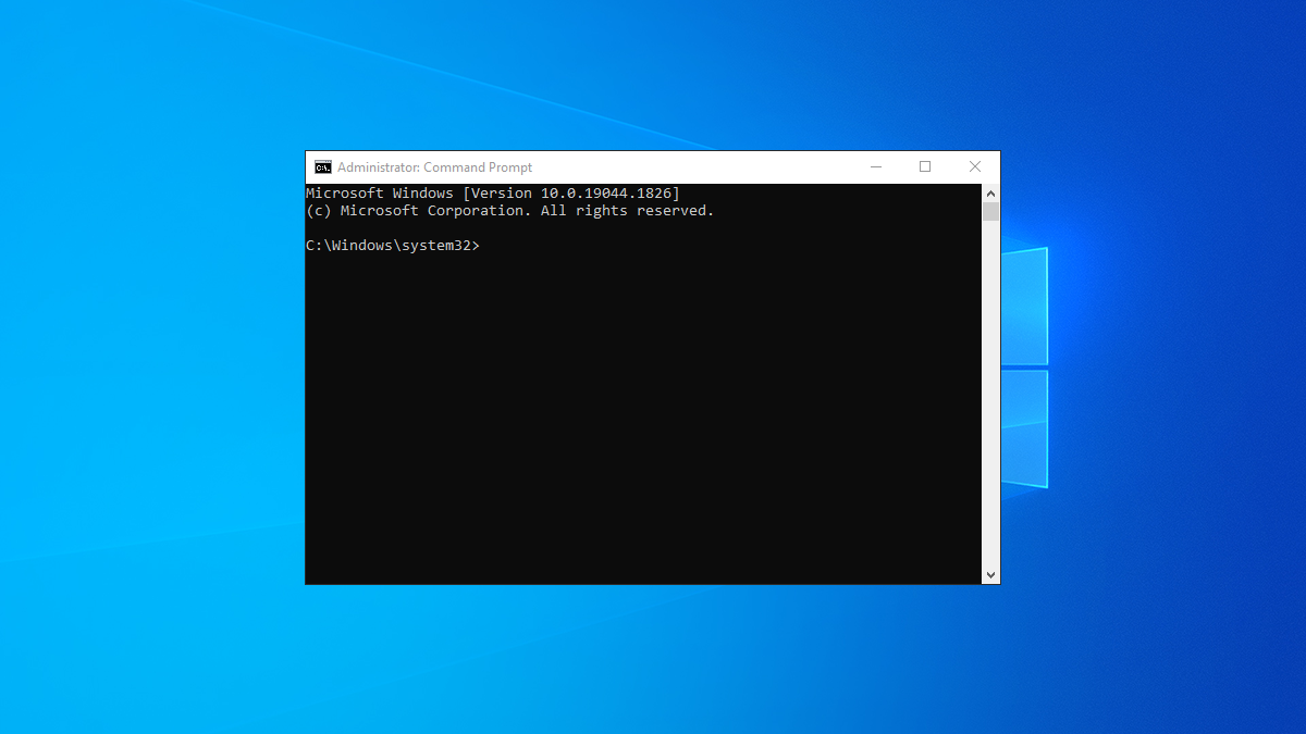Command Prompt open on Windows 10 background header