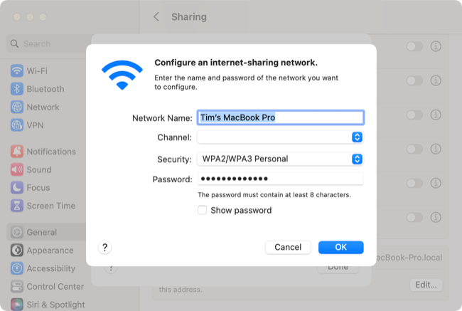 Create a Wi-Fi hotspot to share your connection